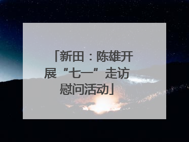新田：陈雄开展“七一”走访慰问活动