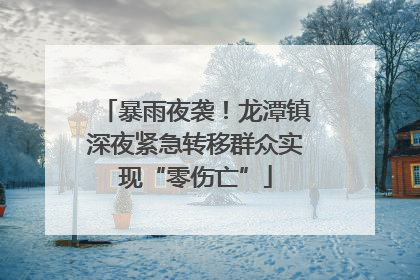 暴雨夜袭！龙潭镇深夜紧急转移群众实现“零伤亡”