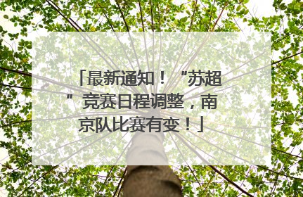 最新通知！“苏超”竞赛日程调整，南京队比赛有变！
