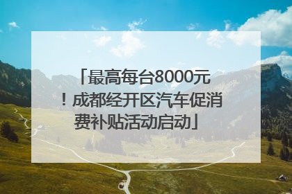 最高每台8000元！成都经开区汽车促消费补贴活动启动