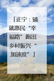 正宁：铺就惠民“幸福路”跑出乡村振兴“加速度”