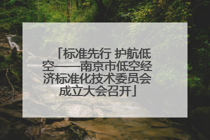 标准先行 护航低空——南京市低空经济标准化技术委员会成立大会召开