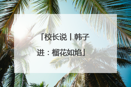 校长说丨韩子进：榴花如焰