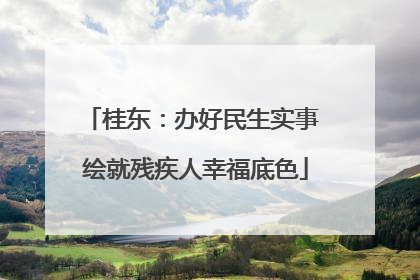 桂东：办好民生实事 绘就残疾人幸福底色