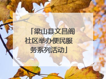 梁山县文昌阁社区举办便民服务系列活动