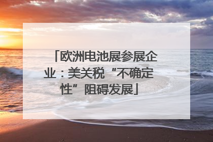欧洲电池展参展企业：美关税“不确定性”阻碍发展