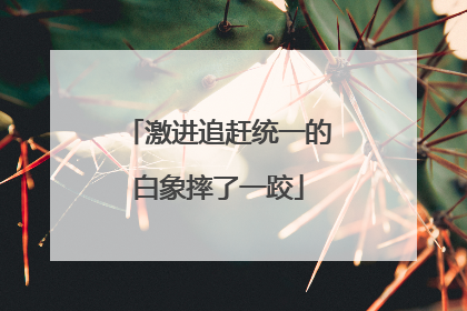 激进追赶统一的白象摔了一跤