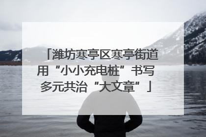 潍坊寒亭区寒亭街道用“小小充电桩”书写多元共治“大文章”