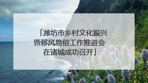 潍坊市乡村文化振兴暨移风易俗工作推进会在诸城成功召开