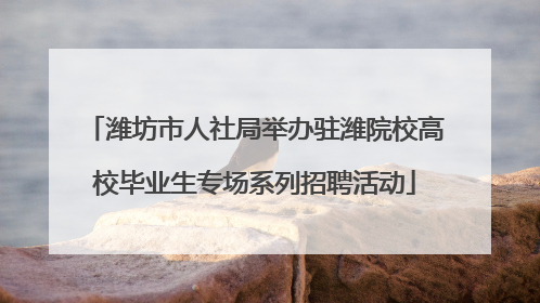 潍坊市人社局举办驻潍院校高校毕业生专场系列招聘活动