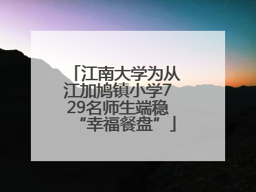 江南大学为从江加鸠镇小学729名师生端稳“幸福餐盘”