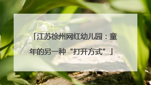 江苏徐州网红幼儿园：童年的另一种“打开方式”