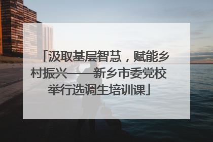 汲取基层智慧，赋能乡村振兴——新乡市委党校举行选调生培训课