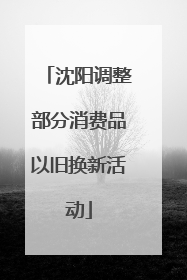 沈阳调整部分消费品以旧换新活动
