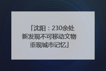 沈阳：230余处新发现不可移动文物重现城市记忆