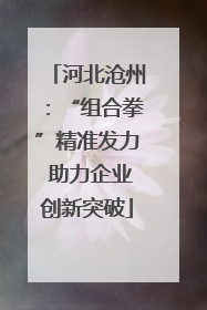 河北沧州：“组合拳”精准发力 助力企业创新突破