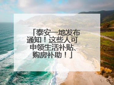 泰安一地发布通知！这些人可申领生活补贴、购房补助！