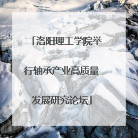 洛阳理工学院举行轴承产业高质量发展研究论坛