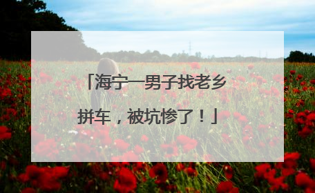 海宁一男子找老乡拼车，被坑惨了！