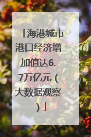 海港城市港口经济增加值达6.7万亿元（大数据观察）