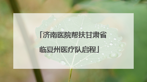 济南医院帮扶甘肃省临夏州医疗队启程