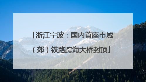 浙江宁波：国内首座市域（郊）铁路跨海大桥封顶