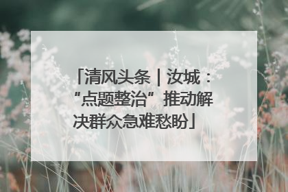 清风头条｜汝城：“点题整治”推动解决群众急难愁盼