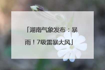 湖南气象发布：暴雨！7级雷暴大风