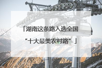 湖南这条路入选全国“十大最美农村路”