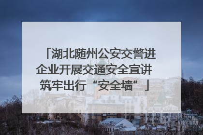 湖北随州公安交警进企业开展交通安全宣讲筑牢出行“安全墙”