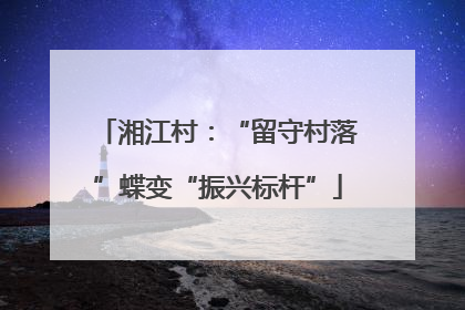 湘江村：“留守村落”蝶变“振兴标杆”