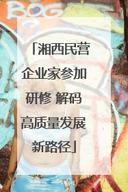 湘西民营企业家参加研修 解码高质量发展新路径