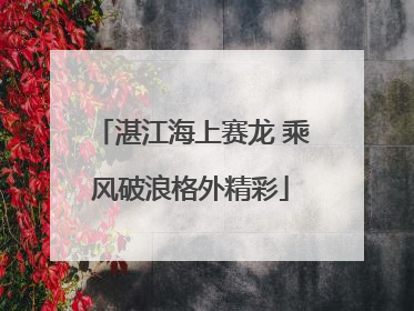 湛江海上赛龙 乘风破浪格外精彩