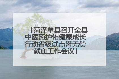 菏泽单县召开全县中医药护佑健康成长行动省级试点暨无偿献血工作会议