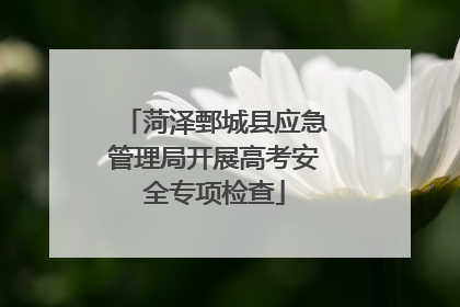 菏泽鄄城县应急管理局开展高考安全专项检查