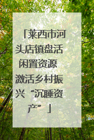莱西市河头店镇盘活闲置资源 激活乡村振兴“沉睡资产”