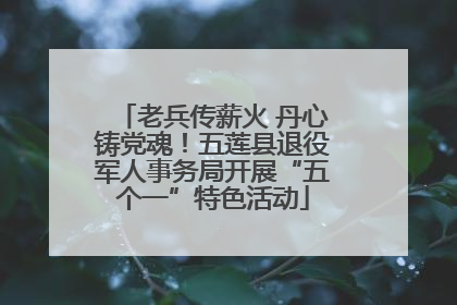 老兵传薪火 丹心铸党魂！五莲县退役军人事务局开展“五个一”特色活动