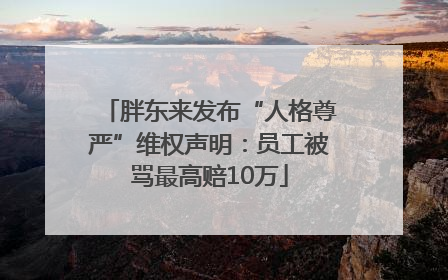 胖东来发布“人格尊严”维权声明：员工被骂最高赔10万