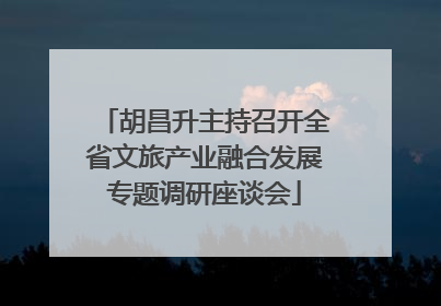 胡昌升主持召开全省文旅产业融合发展专题调研座谈会