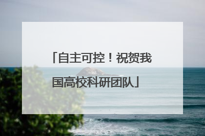 自主可控！祝贺我国高校科研团队