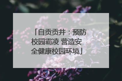 自贡贡井：预防校园霸凌 营造安全健康校园环境