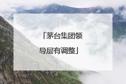 茅台集团领导层有调整