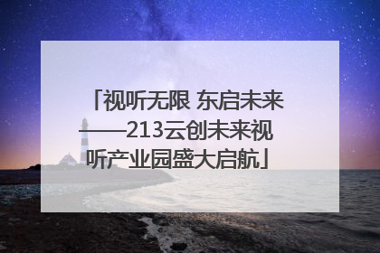 视听无限 东启未来——213云创未来视听产业园盛大启航