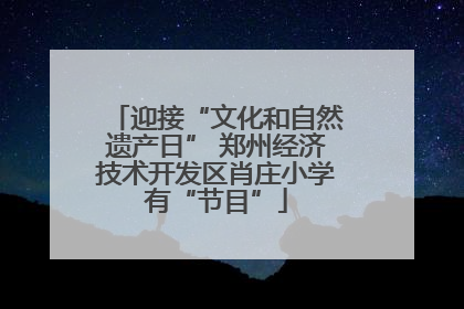 迎接“文化和自然遗产日” 郑州经济技术开发区肖庄小学有“节目”