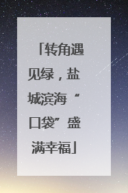 转角遇见绿，盐城滨海“口袋”盛满幸福