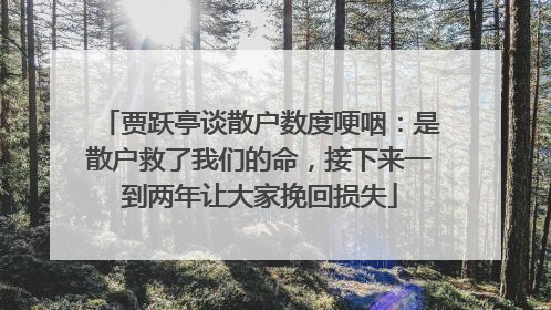 贾跃亭谈散户数度哽咽：是散户救了我们的命，接下来一到两年让大家挽回损失