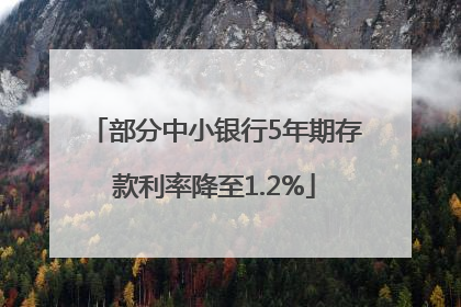 部分中小银行5年期存款利率降至1.2%