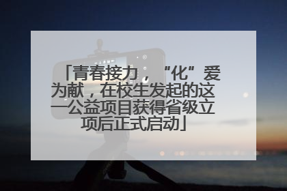 青春接力，“化”爱为献，在校生发起的这一公益项目获得省级立项后正式启动
