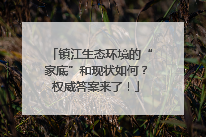 镇江生态环境的“家底”和现状如何？权威答案来了！