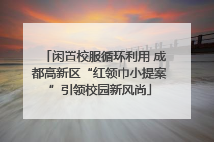 闲置校服循环利用 成都高新区“红领巾小提案”引领校园新风尚